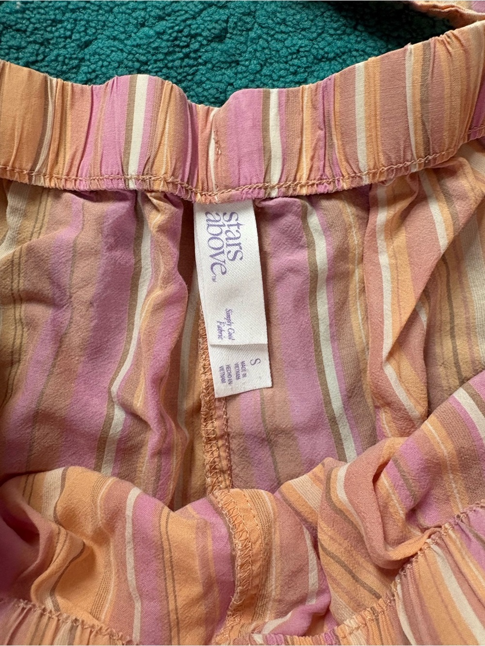 stars above Pink Orange & Cream Striped 3-Piece Pajama Set with Shorts and Pants - Picture 3 of 10